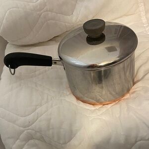 Revere Ware 2 qt Stainless Steel Saucepan with Black Handle